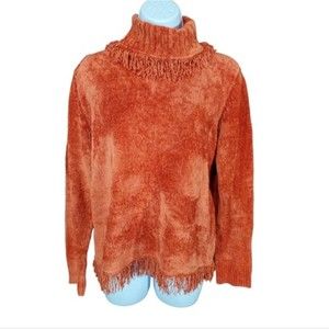 RAFAELLA Fringe Chenille Sweater